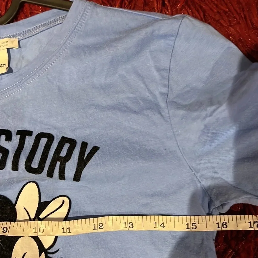 Zara Disney Blue L.A Love story Minnie Mouse T-Shirt Sz S - Picture 8 of 12